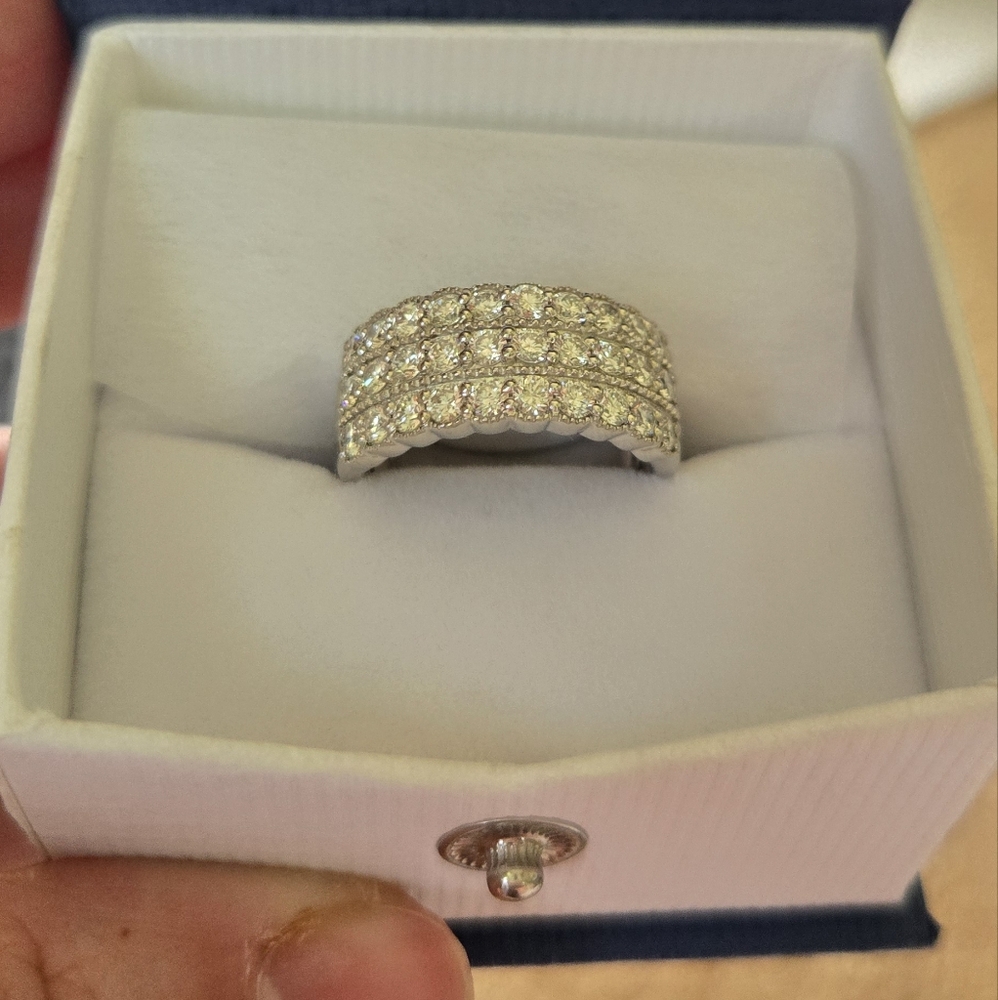 Source Unknown Silver Triple Row Ring - image 2